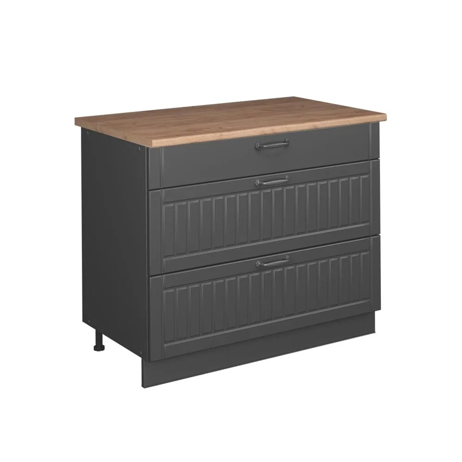 Vicco Küchenunterschrank Fame-Line Dunkelgrau/Anthrazit 100 x 82 AP Eiche Art Nr 62013