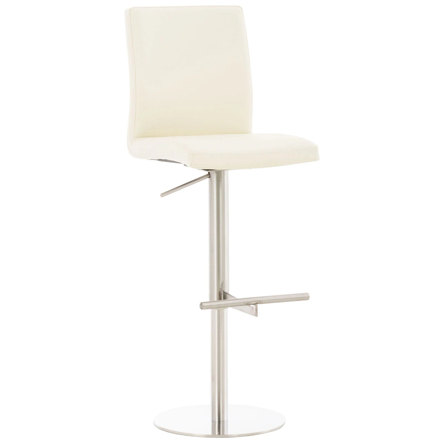 CLP Barhocker Cadiz Kunstlederbezug Creme/Edelstahl