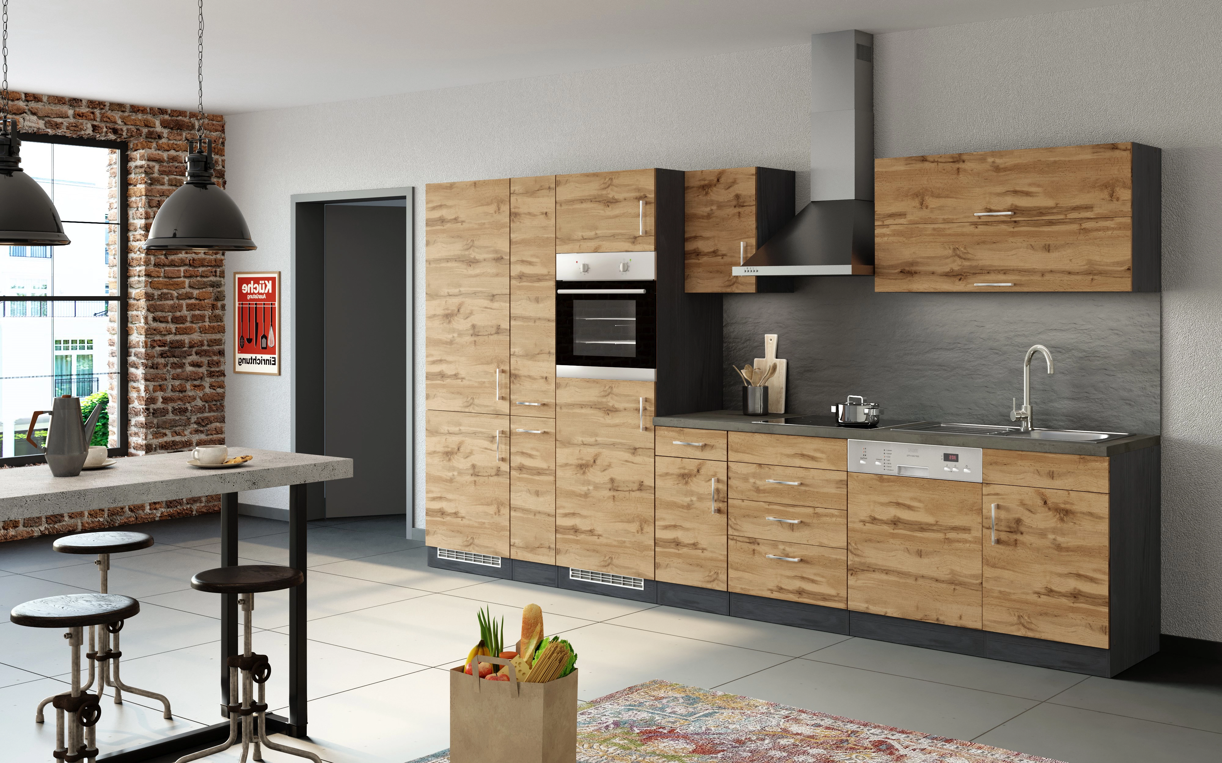 Held cm Wotaneiche-Grafit Sorrento OBI kaufen 360 Küchenzeile bei Möbel