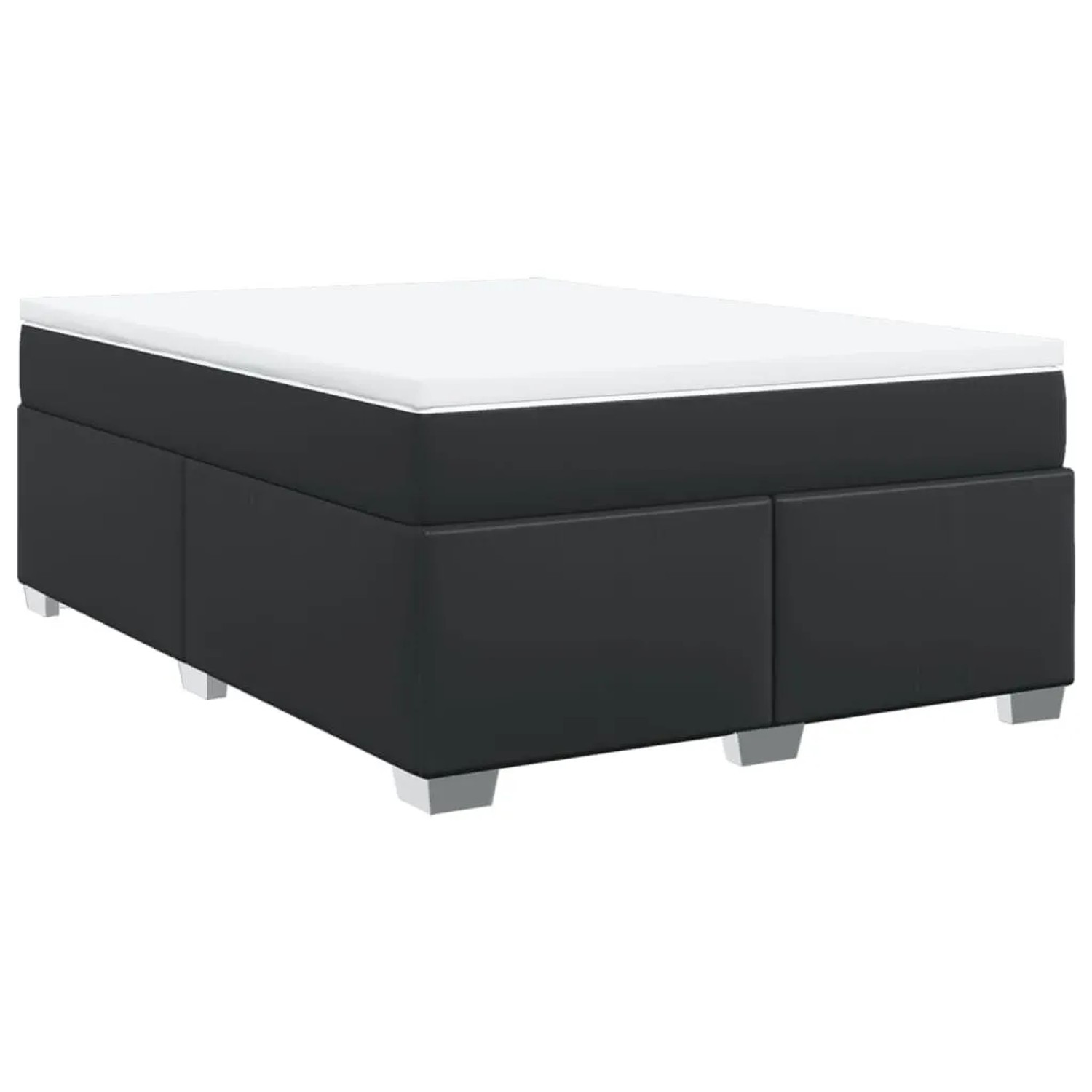 vidaXL Boxspringbett mit Matratze Schwarz 140x190 cm Kunstleder 3285209 günstig online kaufen