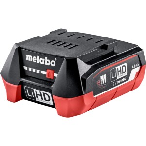 Metabo Akkupack LiHD Air-Cooled 12 V/4 Ah für Elektrowerkzeuge, schwarz-rot.