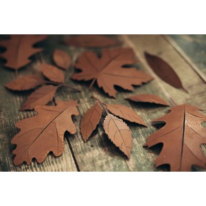 Ferrum Art Design Deko-Blatt Eiche, 14 cm, Edelrost-Optik für die Gartendekoration.