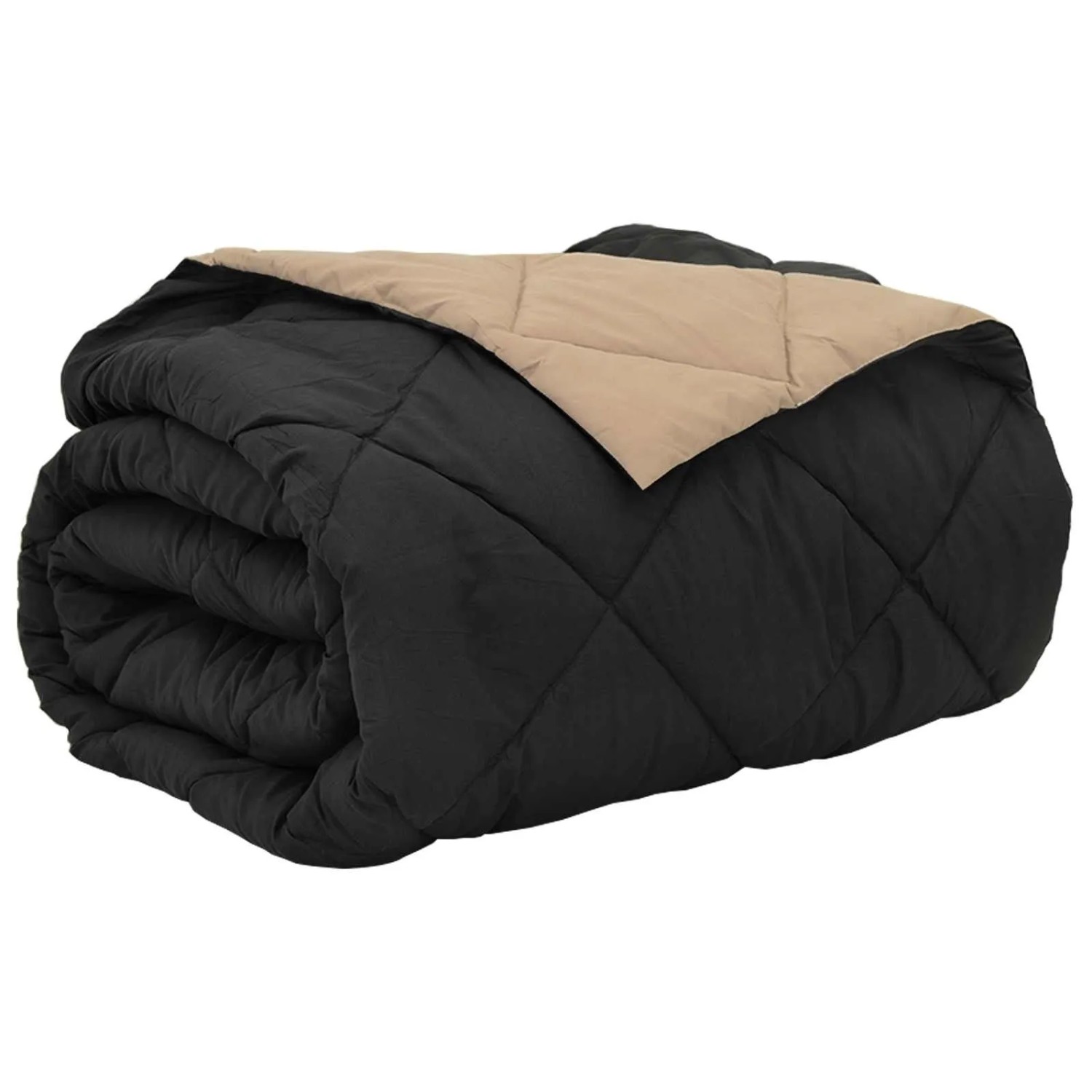 vidaXL Sommerdecke Schwarz und Taupe 240 x 200 cm Mikrofaser 42025492 günstig online kaufen