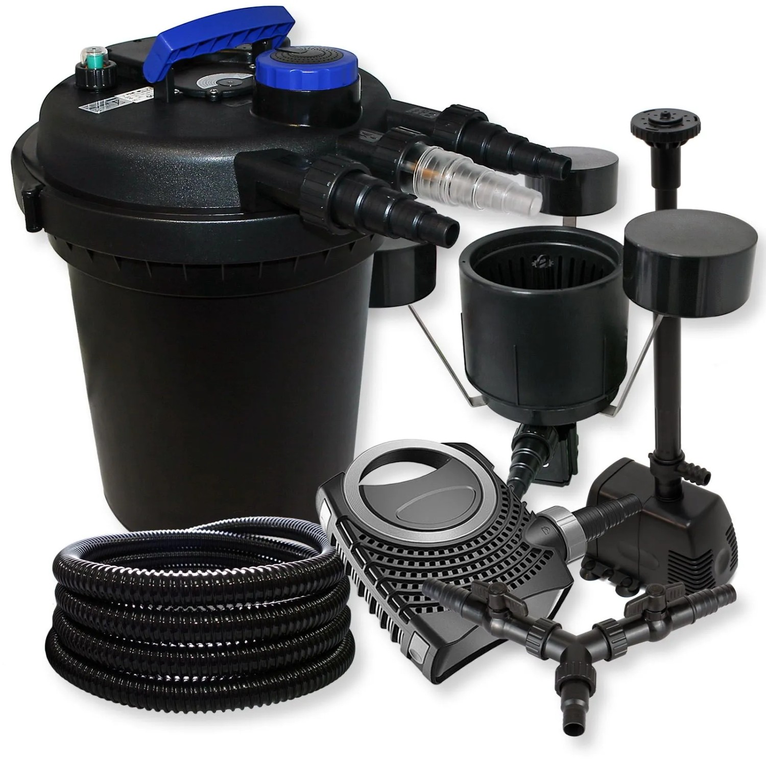 Sunsun Druckteichfilter 10000L 11W Uvc Neo8000 70W Schlauch Skimmer Springbrunne