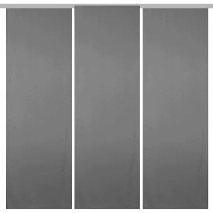 Bestgoodies Flächenvorhang Ellen 3er Pack Anthrazit, blickdichte Schiebegardinen für Fenster.