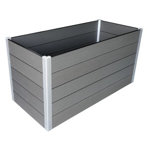 WPC Hochbeet Hellgrau 75 cm x 150 cm x 70 cm