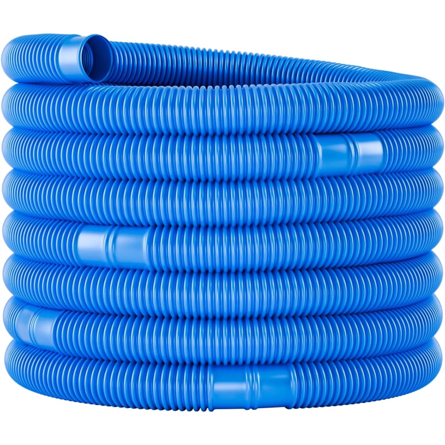 poolomio Poolschlauch 32mm Blau mit Trennmuffen, 6,6 Meter