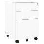 Weißer vidaXL Aktenschrank mit 3 Schubladen, Rollen und Schloss. Ideal für Büro.