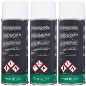 Drei KOKA Zink-Alu Sprays, mattsilber, 400 ml, als Rostschutzgrund für Metalloberflächen.