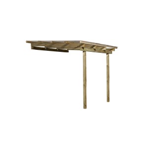 Weka Terrassenüberdachung Größe 1, 300x250 cm, mit transparentem Dach und zwei Pfosten.
