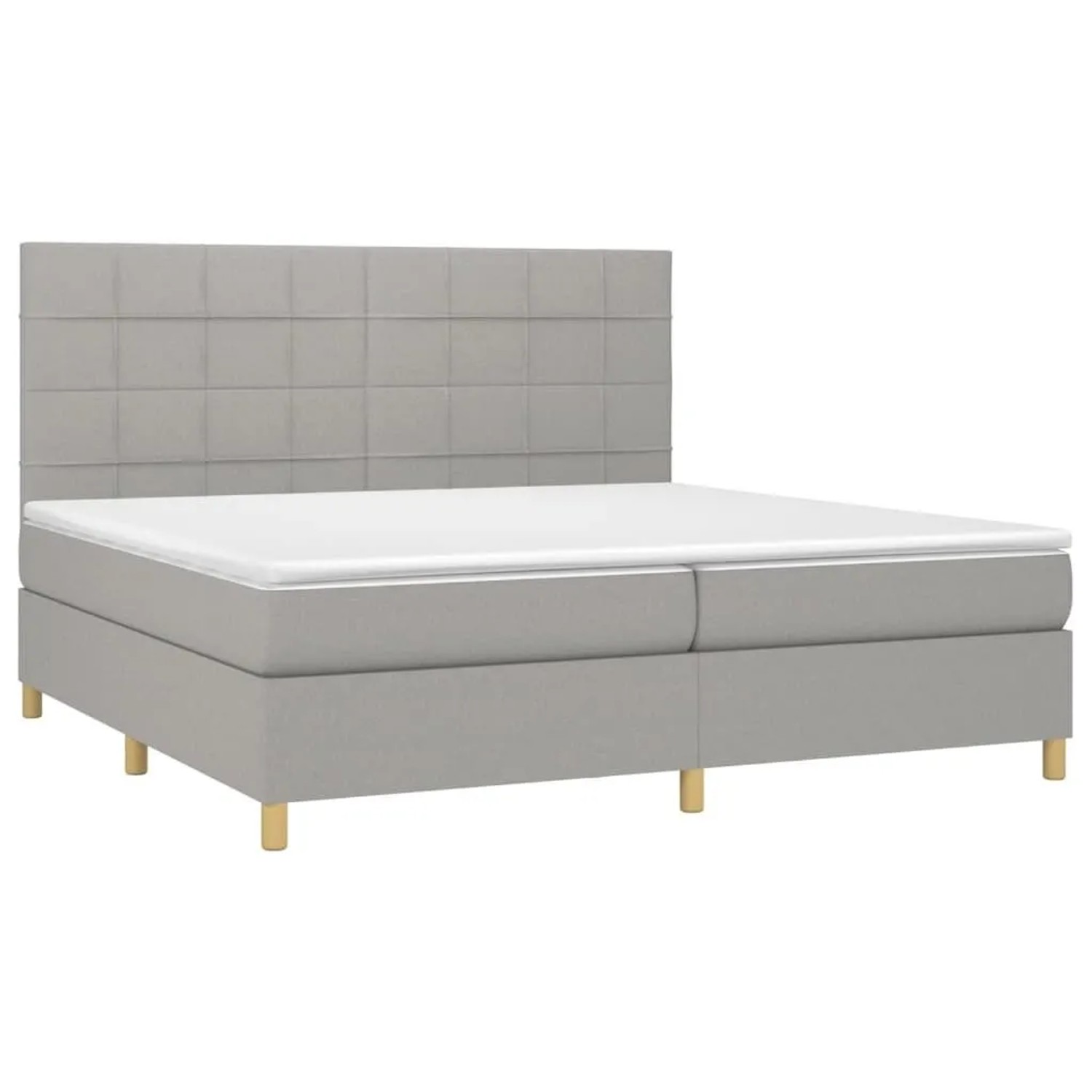 vidaXL Boxspringbett mit Matratze & LED Hellgrau 200x200 cm Stoff 3135461 günstig online kaufen