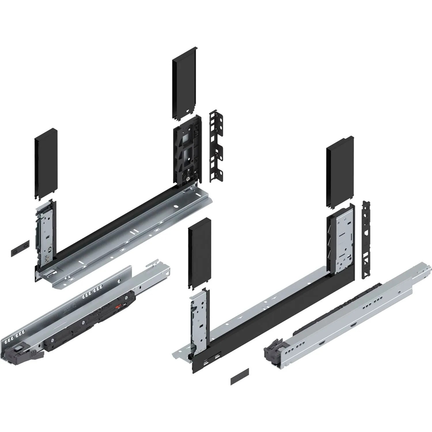 Blum Schubladensystem Legrabox free Höhe C Tip-On Vollauszug 450 mm 70 kg Carbonschwarz