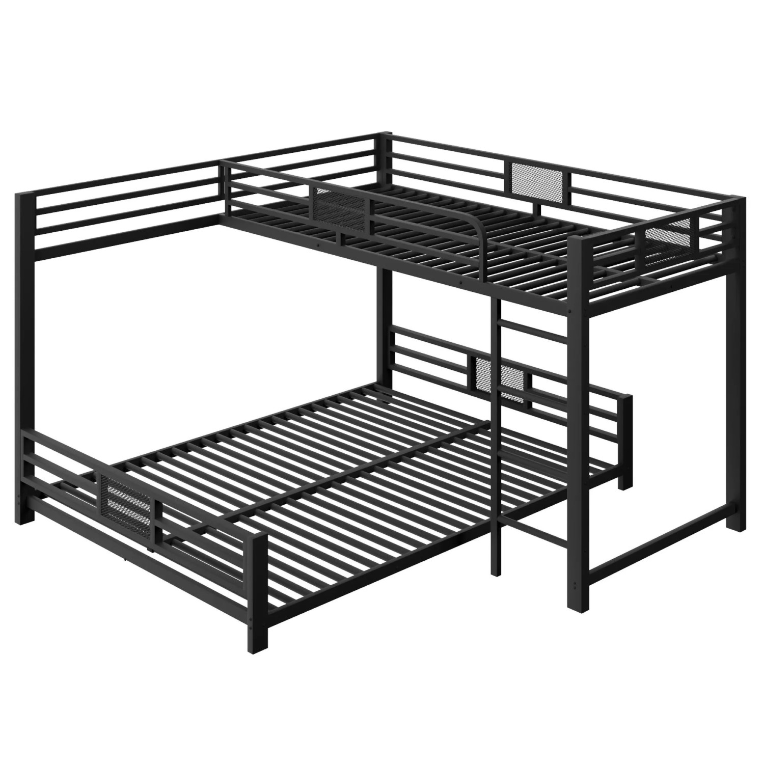 Merax L Etagenbett 90x200 140x200 cm Metall Schwarz