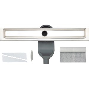 Duschrinne Alserio 90 cm mit Zubehör für barrierefreies Duschen.