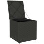 Schwarze vidaXL Kissenbox aus Poly-Rattan, 50x50x50 cm, zur Aufbewahrung im Garten.