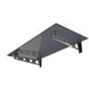 Graues Glasvordach Modell Schwert, 250x90 cm, mit Edelstahlhalterungen.