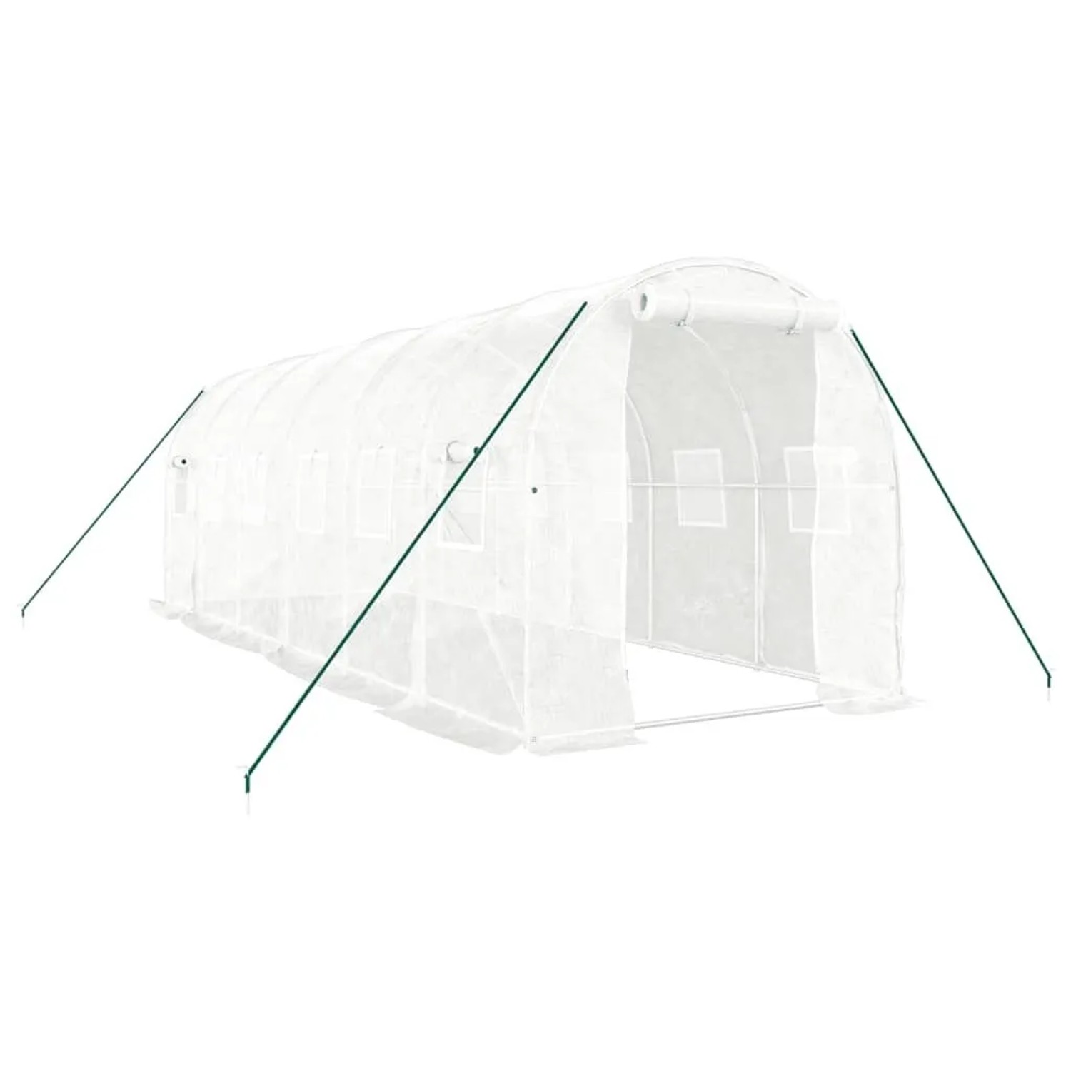 vidaXL Gewächshaus mit Stahlrahmen Weiß 12 m² 6x2x2 m 3188029
