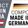 Roter PCE Schutzkontaktstecker aus Gummi mit Hinweisen zur Herkunft.