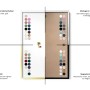 Tulup Magnettafel: weiße, goldene, schwarze Rahmen, 16 Farbvarianten. Rückseite mit Halterungen für flexible Wandmontage.