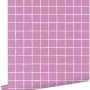 ESTAhome Tapete mit Karomuster in Lila und Weiß, 50x900 cm.