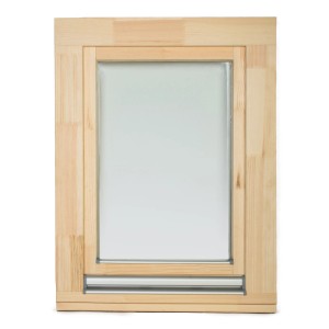 Panto Holzfenster, Dreh/Kipp, 90x90 cm, unbehandeltes Nadelholz mit Alu-Wetterschenkel.