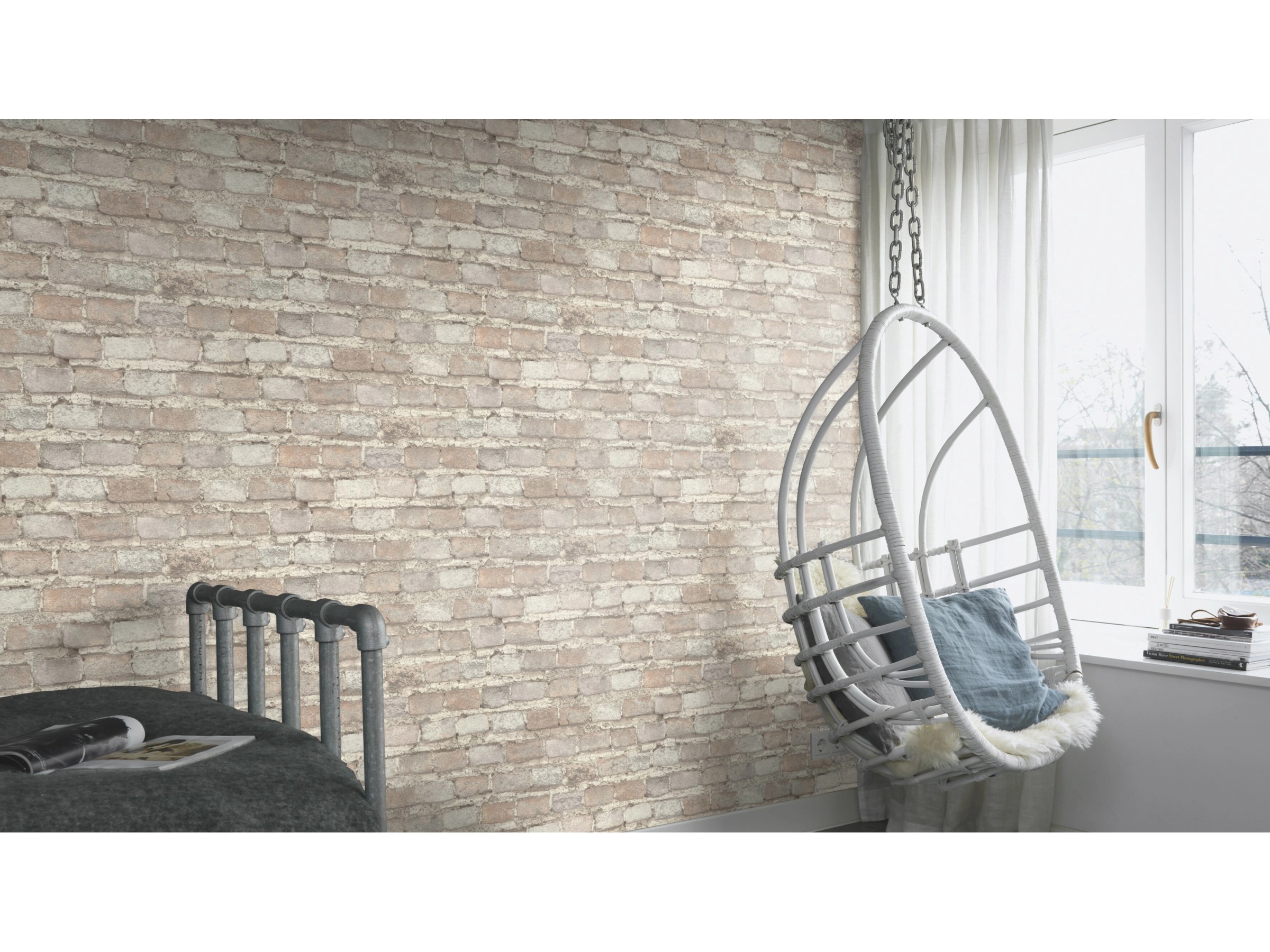 Rasch Vliestapete Factory IV 428049 Steine Hellbeige 10,05 m x 0 