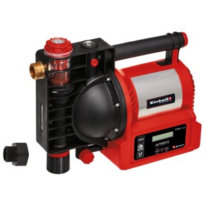 Einhell GE-AW 1246 N FS Hauswasserautomat in Rot und Schwarz mit Wasserfüllanzeige.