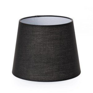 Konischer, schwarzer Orion Lightstyle Lampenschirm aus Stoff für E27 Fassung, Ø 24cm.