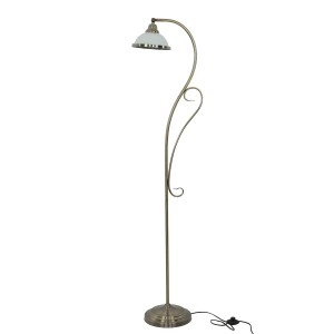 EASYLIGHT Stehlampe Gebogen 159 cm in Messing Antik E27 Jugendstil