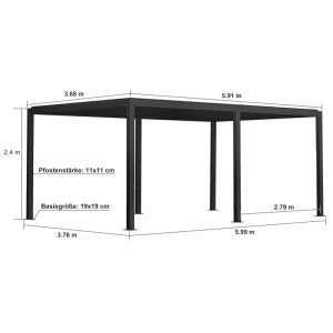 Purple Leaf Verstellbare Aluminium-Pergola Wetterschutz und UV-Schutz für Garten oder Terrasse