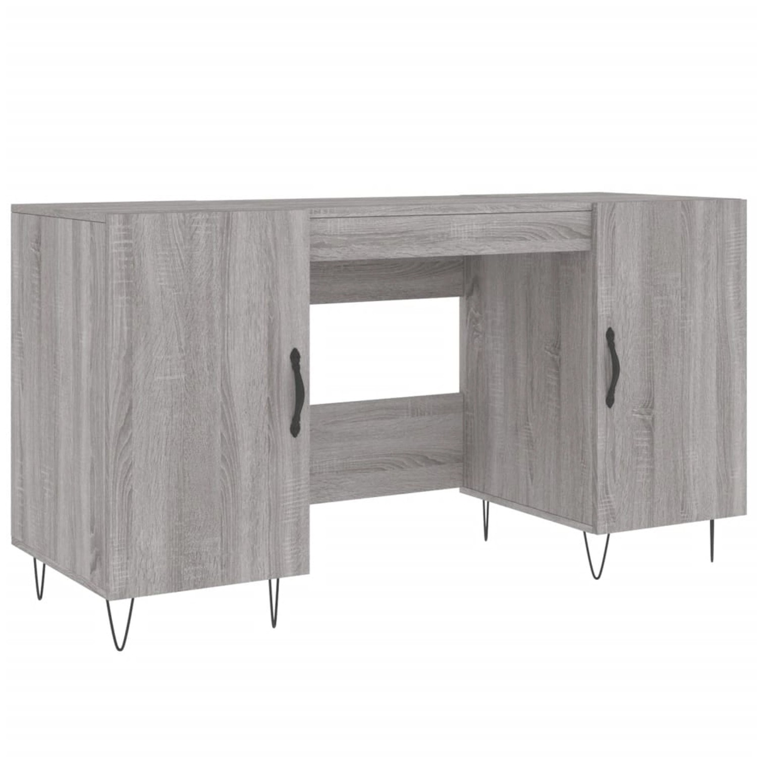 vidaXL Schreibtisch Grau Sonoma 140x50x75 cm Holzwerkstoff 829546 günstig online kaufen