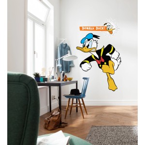 Selbstklebende Komar Fototapete mit wütendem Donald Duck im Kinderzimmer, 127x200 cm.