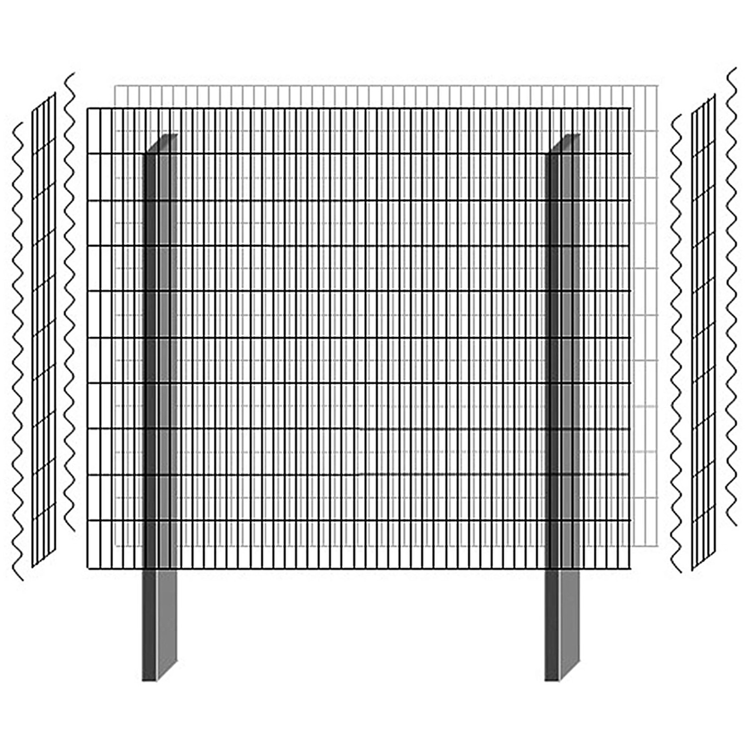 Bellissa Gabionen Mauersystem paravento Basisbaus. Verzinkt 1178x120x1510 mm