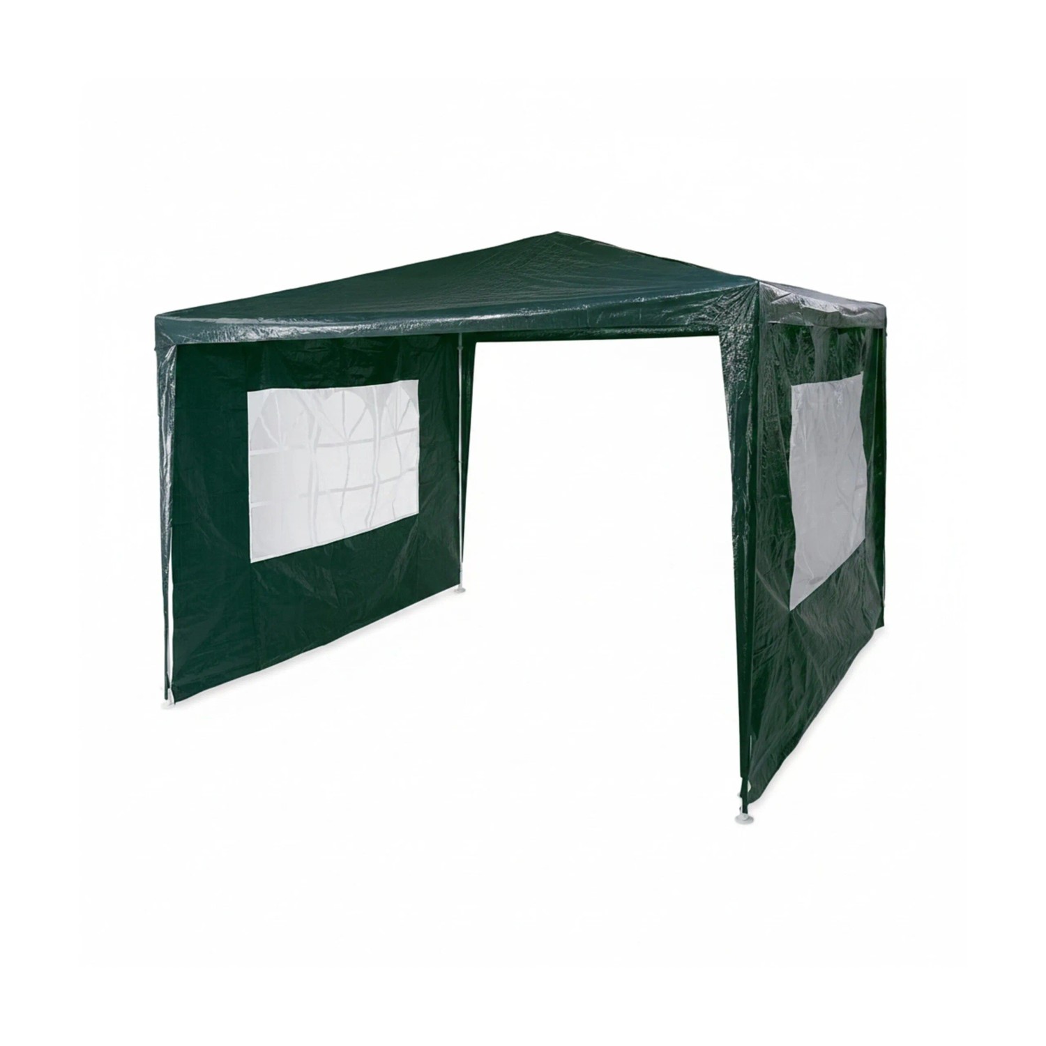 Relaxdays Pavillon Metall Grün Wasserabweisend mit 2 Seitenteilen 3 x 3 m 6,8 kg