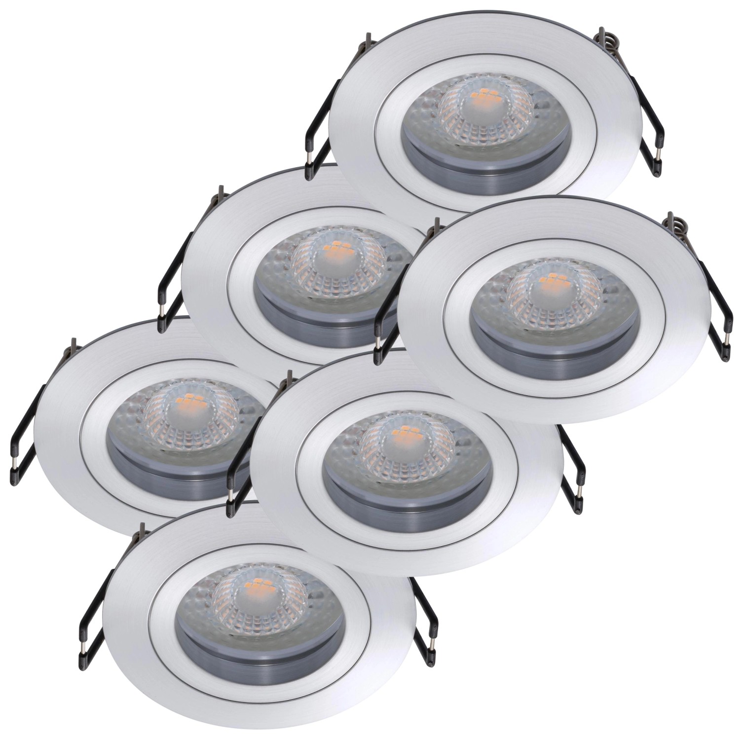 Oktaplex 6er Set Einbauleuchte Aluminium Lyon Flach 3-Step Dimmbar 3000K Wa günstig online kaufen