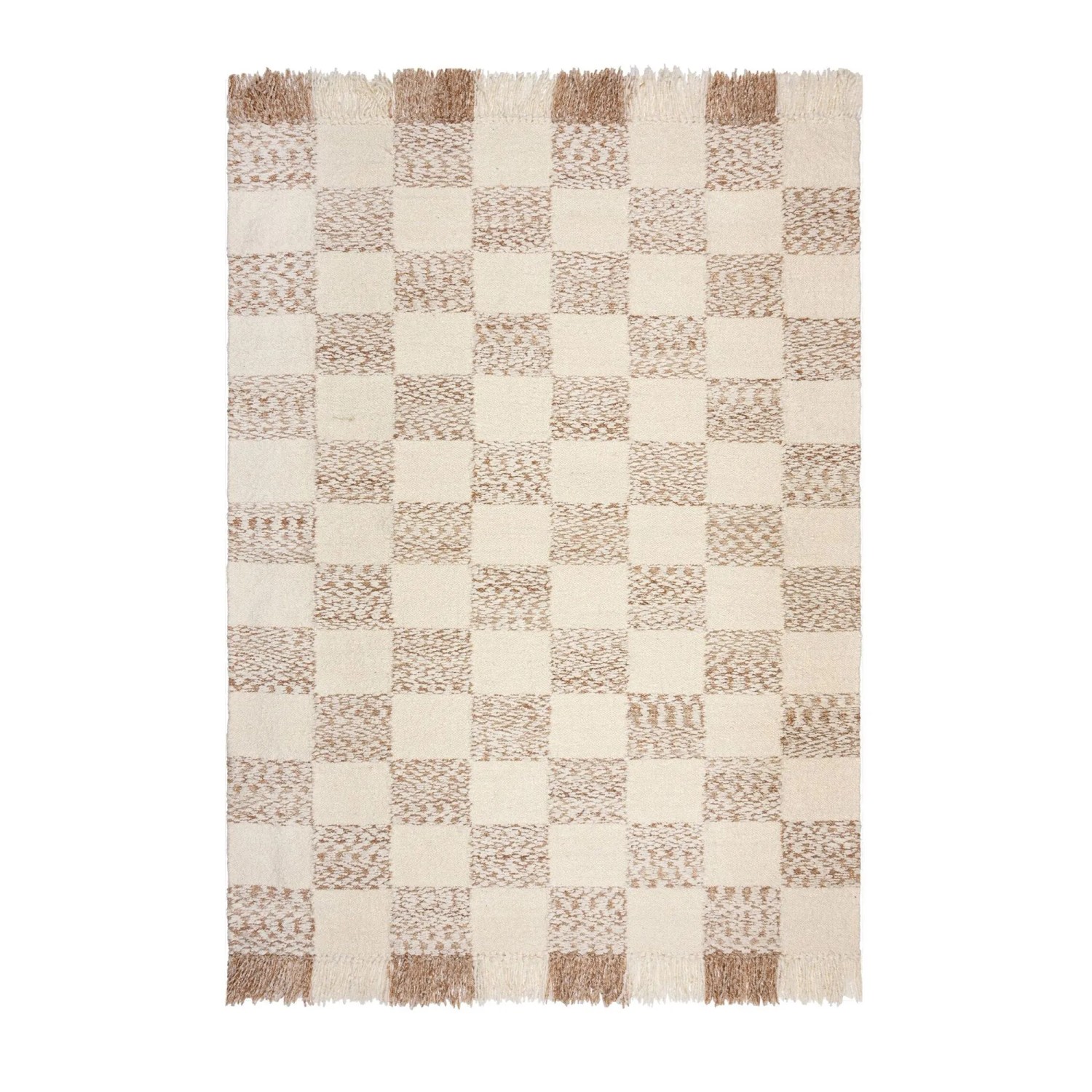 Flair Rugs Kurzflorteppich Eric Checkboard Rug 160 cm x 230 cm Beige