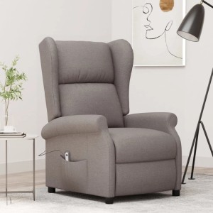 vidaXL Elektrischer Ohren-Relaxsessel Taupe Stoff