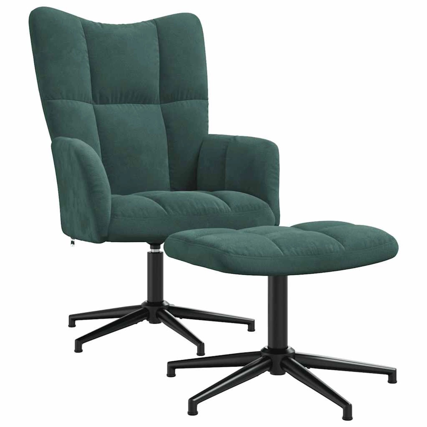 vidaXL Relaxsessel mit Hocker Dunkelgrün Samt 328108 günstig online kaufen