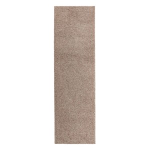Beiger RugsX Teppich Soffi, 60x250 cm, Shaggy-Flor für Wohn- und Schlafzimmer.