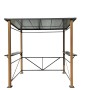 Leco Grillpavillon in Holzoptik, 235x150 cm, mit Ablageflächen und transparentem Dach.