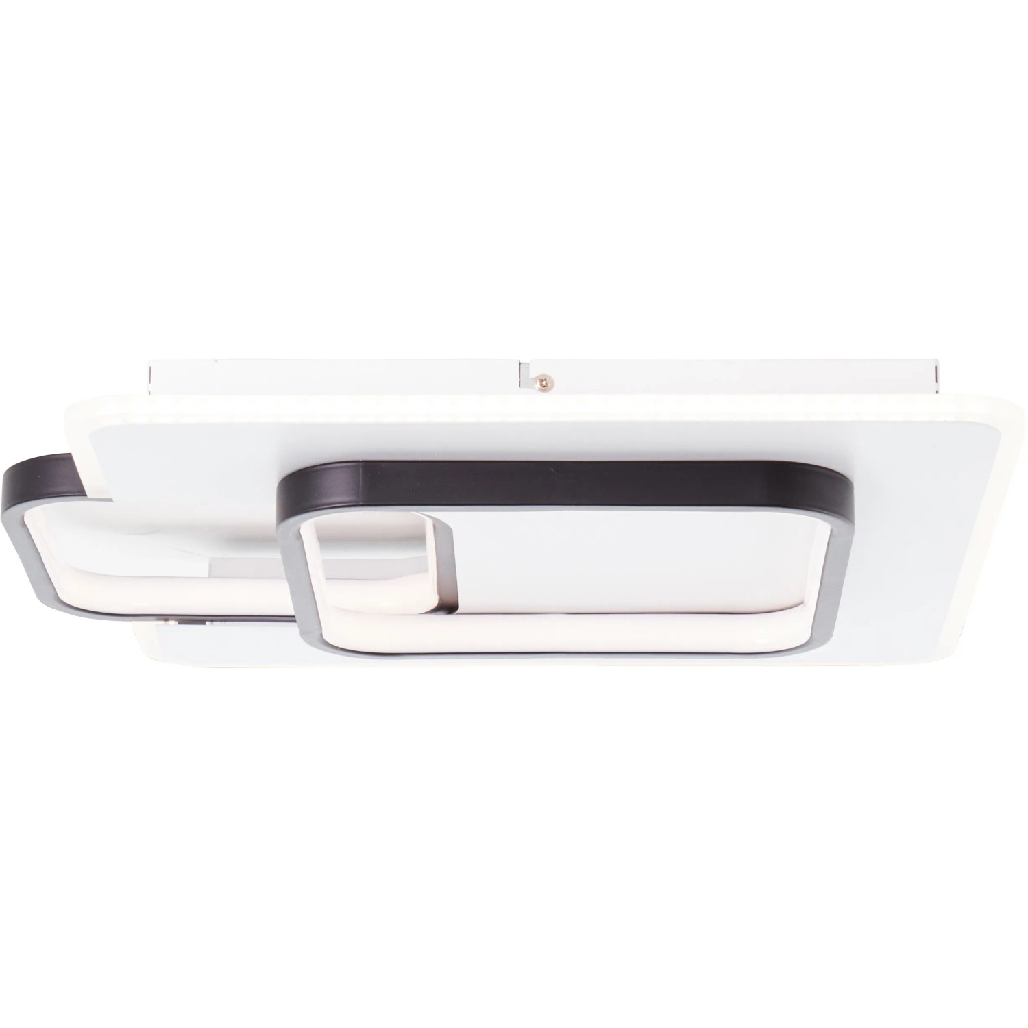 Moderne LED-Deckenleuchte Rezia, 45x40 cm, in Weiß und Schwarz für den Innenbereich.