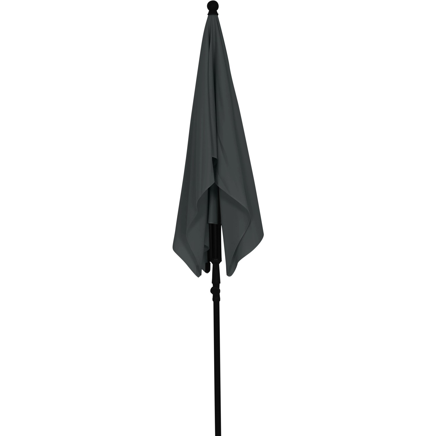 Geschlossener, grauer Siena Garden Marktschirm City, 210x140 cm mit Neigungsfunktion.