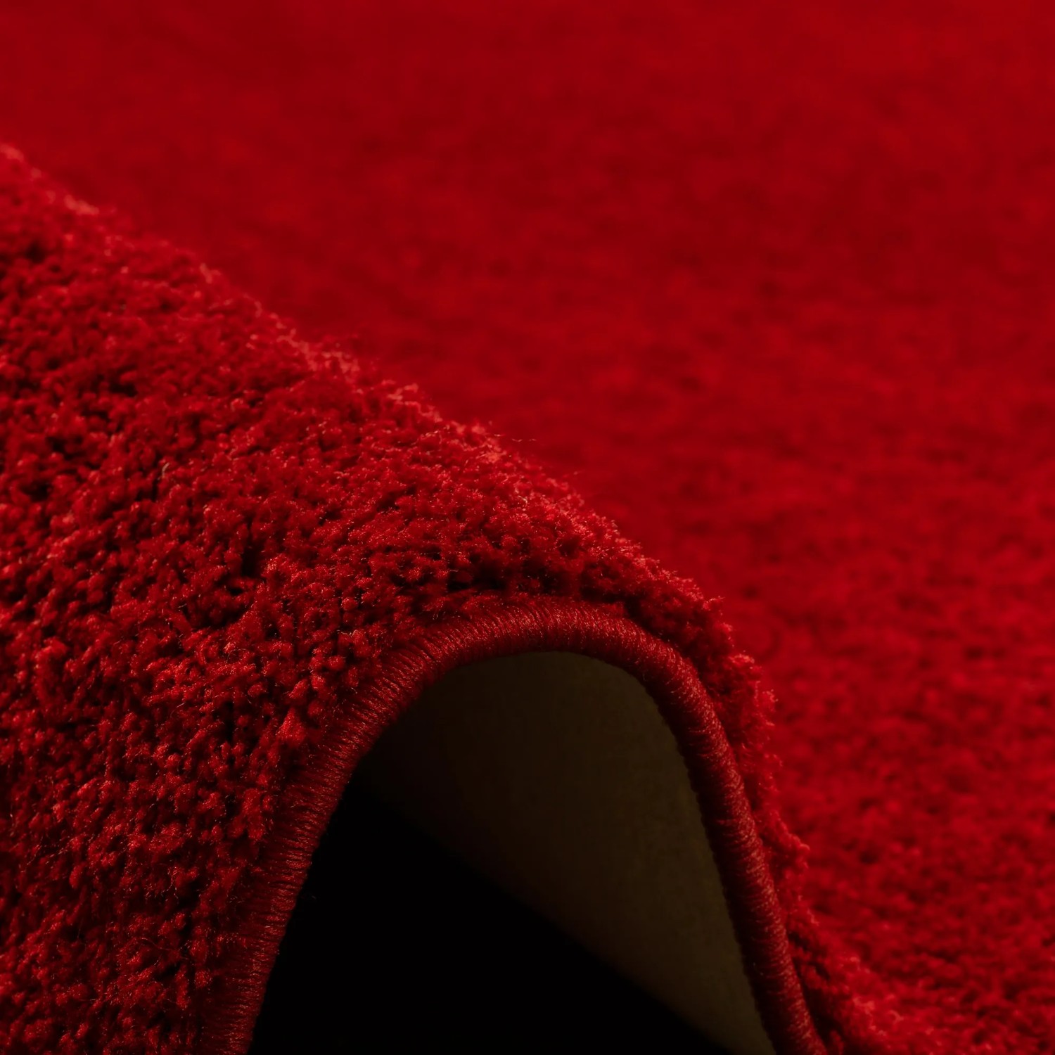 Detailansicht: Weinroter Snapstyle Hochflor Shaggy Teppichläufer Palace, 80x160cm.