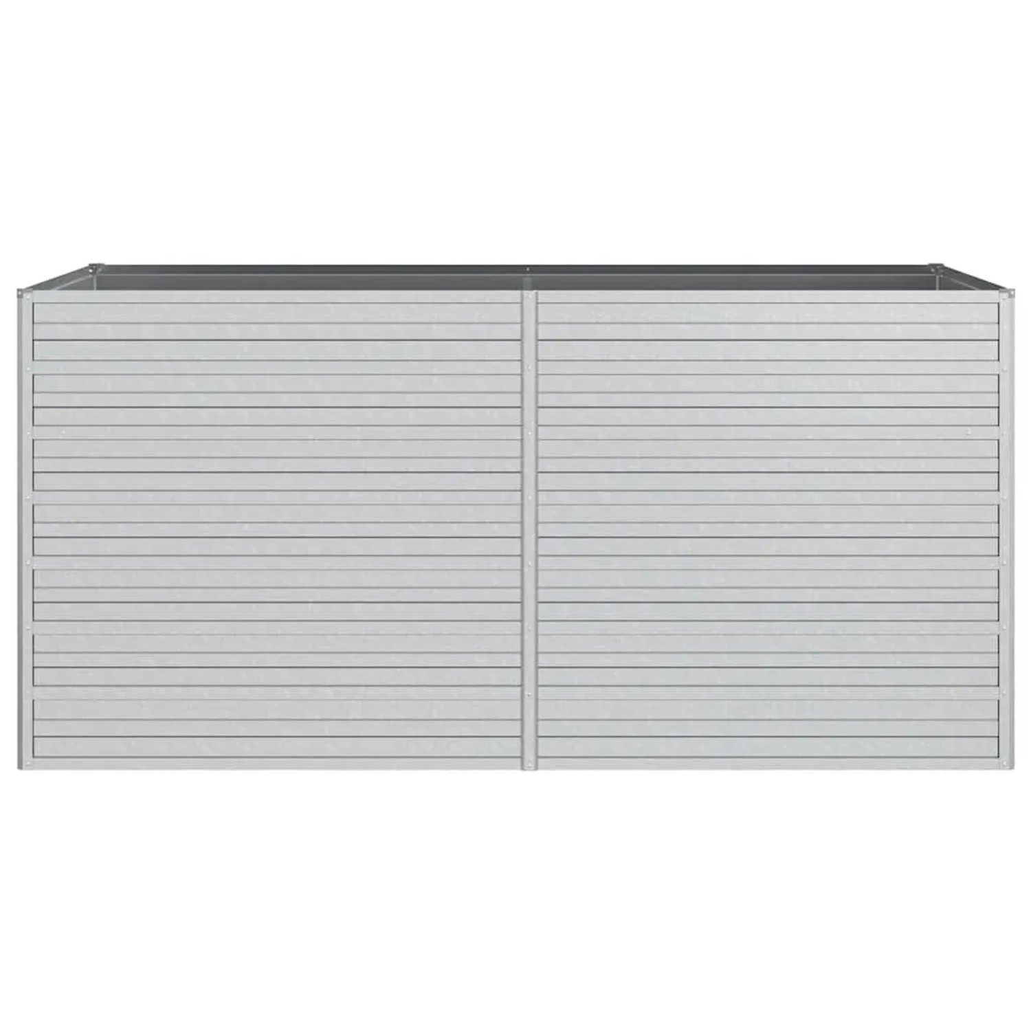 Silbernes Furnicato Garten-Hochbeet aus verzinktem Stahl, 160x80x77 cm.