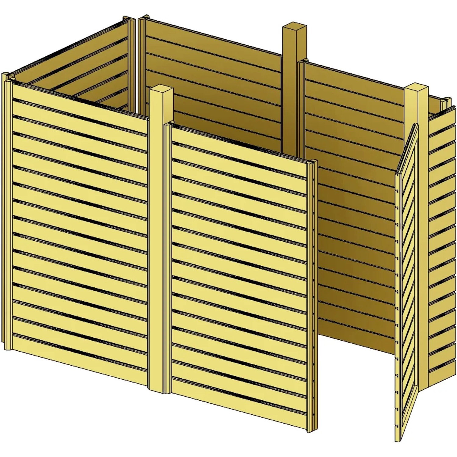 Skan Holz Abstellraum C1, 314x164 cm, grün imprägniert, für Carport Zubehör.