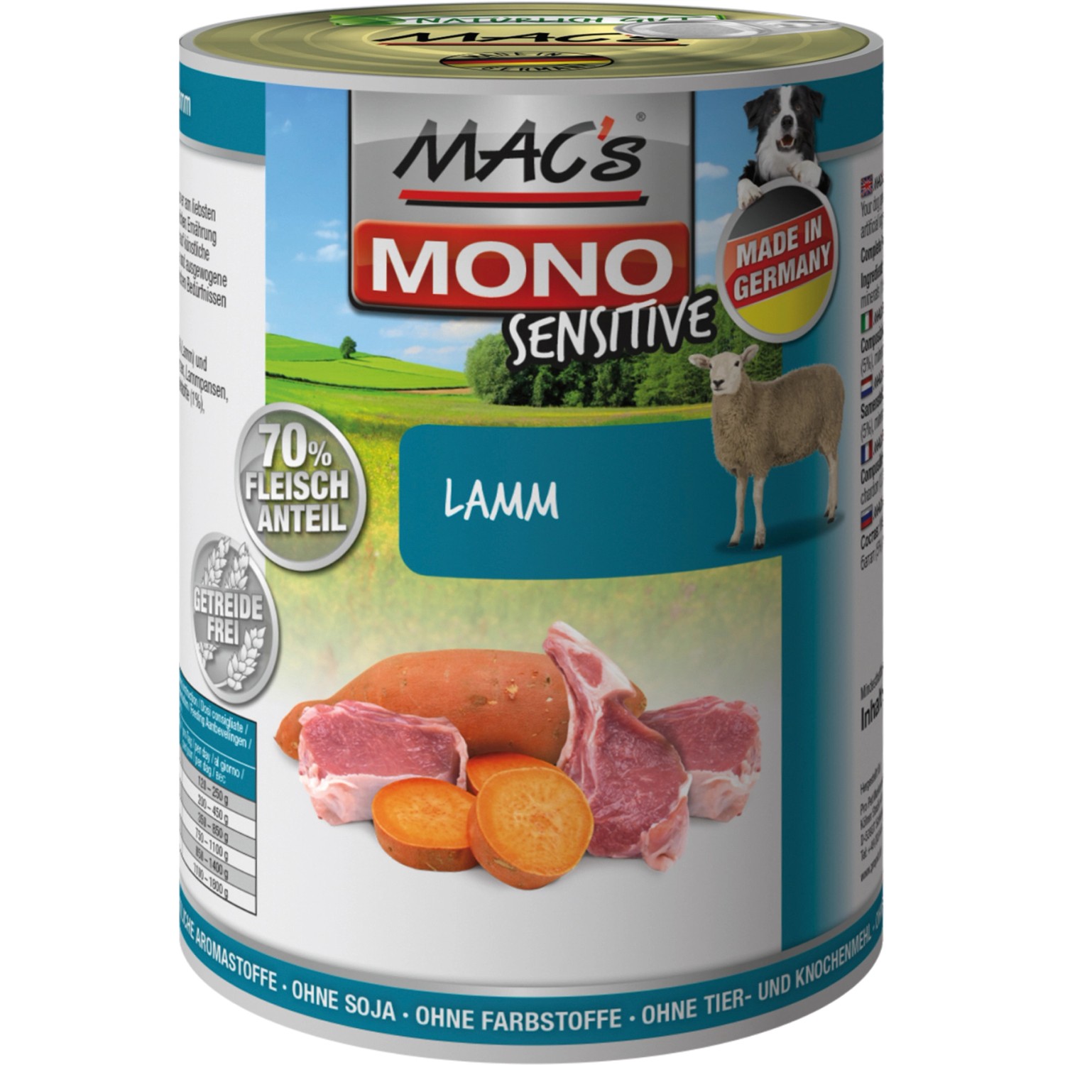 Mac's Hunde-Nassfutter Mono Sensitive Lamm 400 g