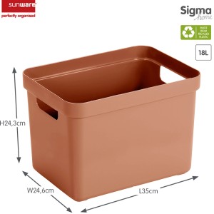 Sunware Aufbewahrungsbox Sigma Home, 18 l, Terra. Praktische Box mit Griffen zum einfachen Verstauen.