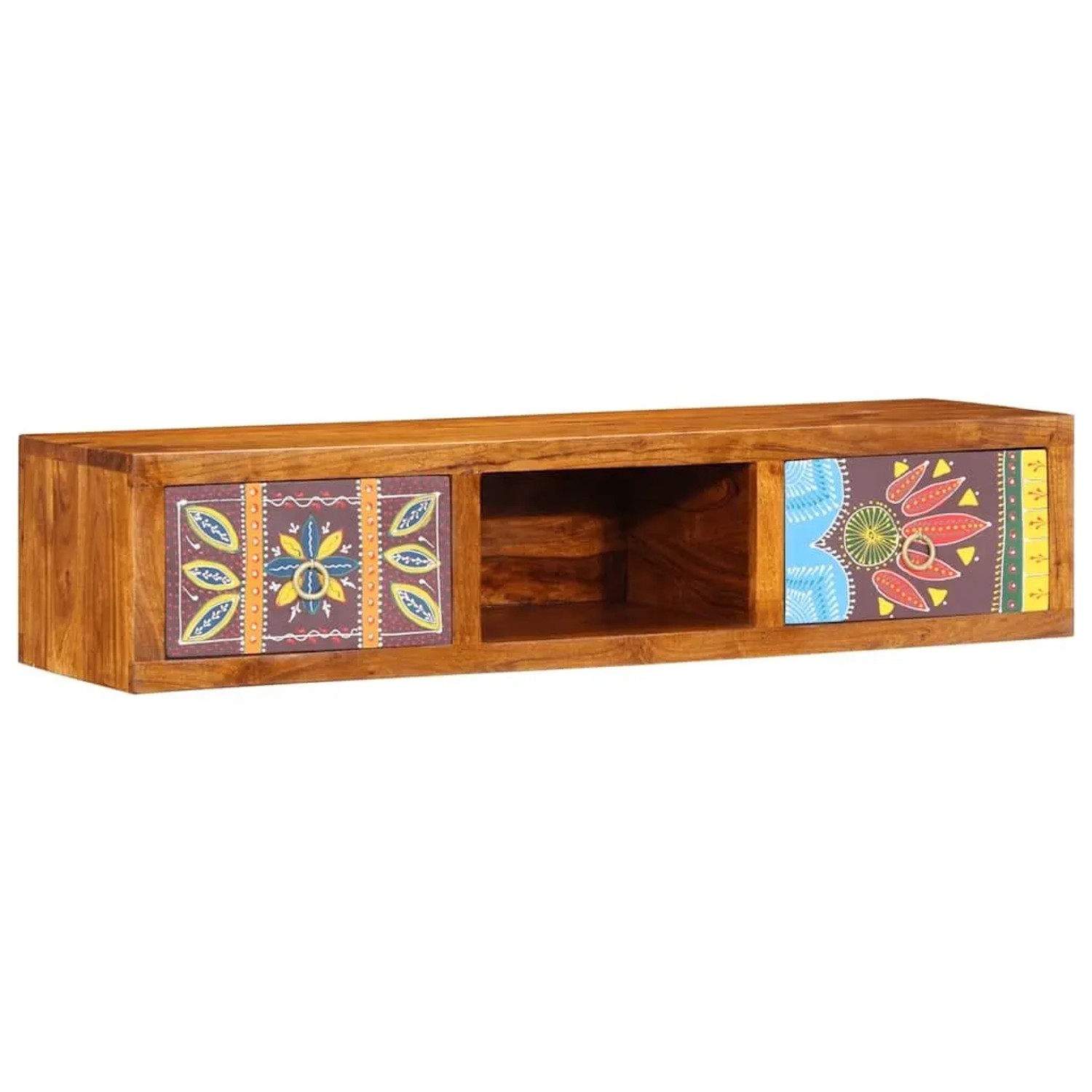 vidaXL TV-Wandschrank Mehrfarbig 100x30x22 cm Massivholz Akazie 4016506