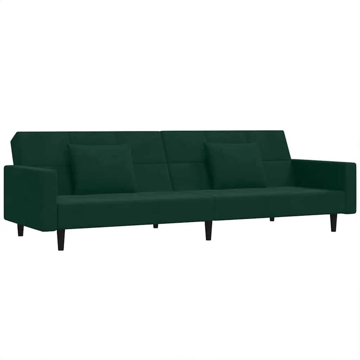 vidaXL Schlafsofa 2-Sitzer mit 2 Kissen Dunkelgrün Samt 375818 günstig online kaufen