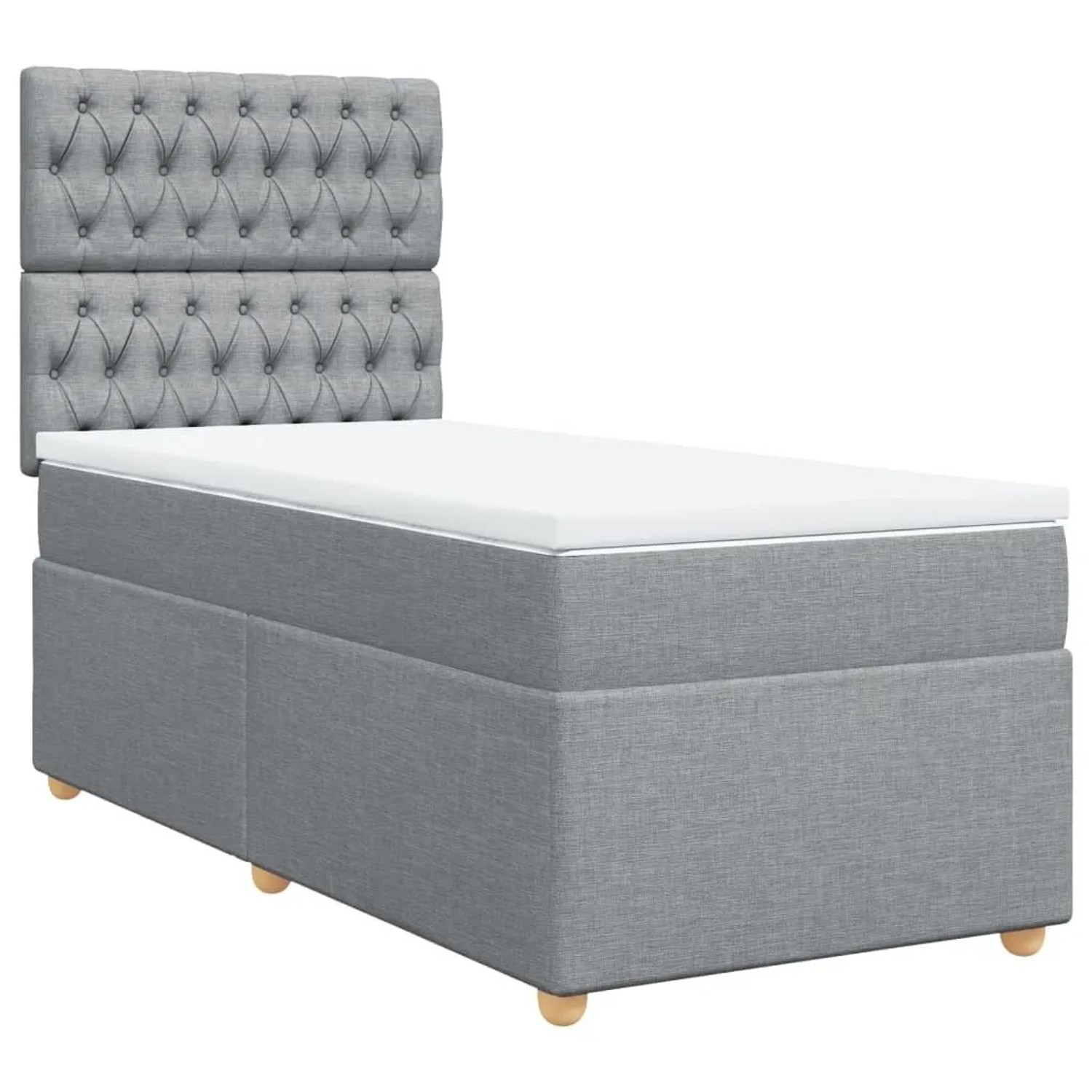 vidaXL Boxspringbett mit Matratze Hellgrau 90x200 cm Stoff 3293470 günstig online kaufen